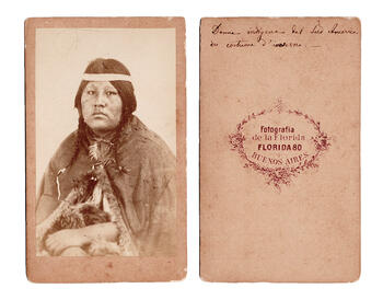 Casa Fotográfica Florida 80. Joven indígena tehuelche.
