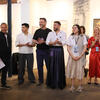 Galeristas y artistas de la galería Almacén. Artistas: Santiago Estellano y María Paz Secundini