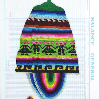 Ximena Garrido-Lecca De la serie Una gruesa de chullos 2012-2013 42 x 30 cm. Fotocopia coloreada a mano sobre papel milimetrado