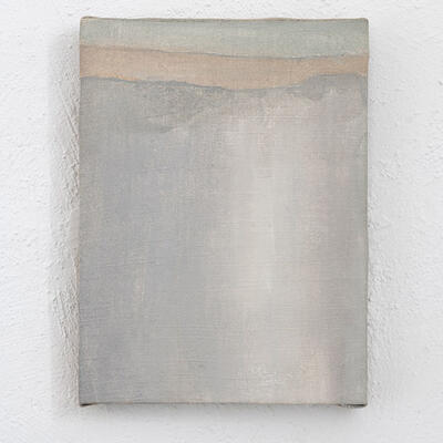 Fernando Nureña. Un lugar adonde ir. Ningún lugar adonde ir. 2022. Óleo sobre lino natural. 22.5 x 30 cm