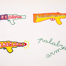 Palabrarma, 1975. Plumones sobre papel, 29,5 x 42 cm. Foto: England & Co Gallery
