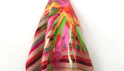 Untitled Artista: Gastón Ugalde Técnica: Mixed media on andean weaving Año: 2019 Dimensiones: Dimensiones variables